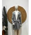 chaqueta larga e ana con bolsillo y cinturon