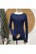 camiseta cuello redondo con voante y manga en volante flor canale